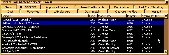 Unreal Tournament Server Browser (PNG/6KB)